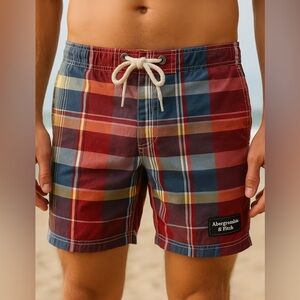 Abercrombie‎ & Fitch vintage plaid board shorts men’s size medium